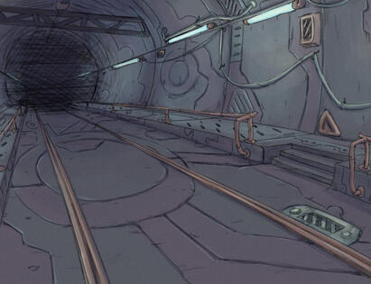 A background image for a battle scene in A Planet Called Ondes