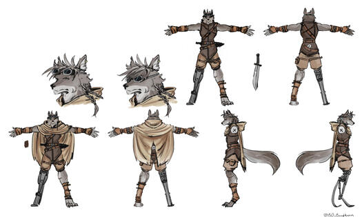 Turnaround for a character from Neon Divide